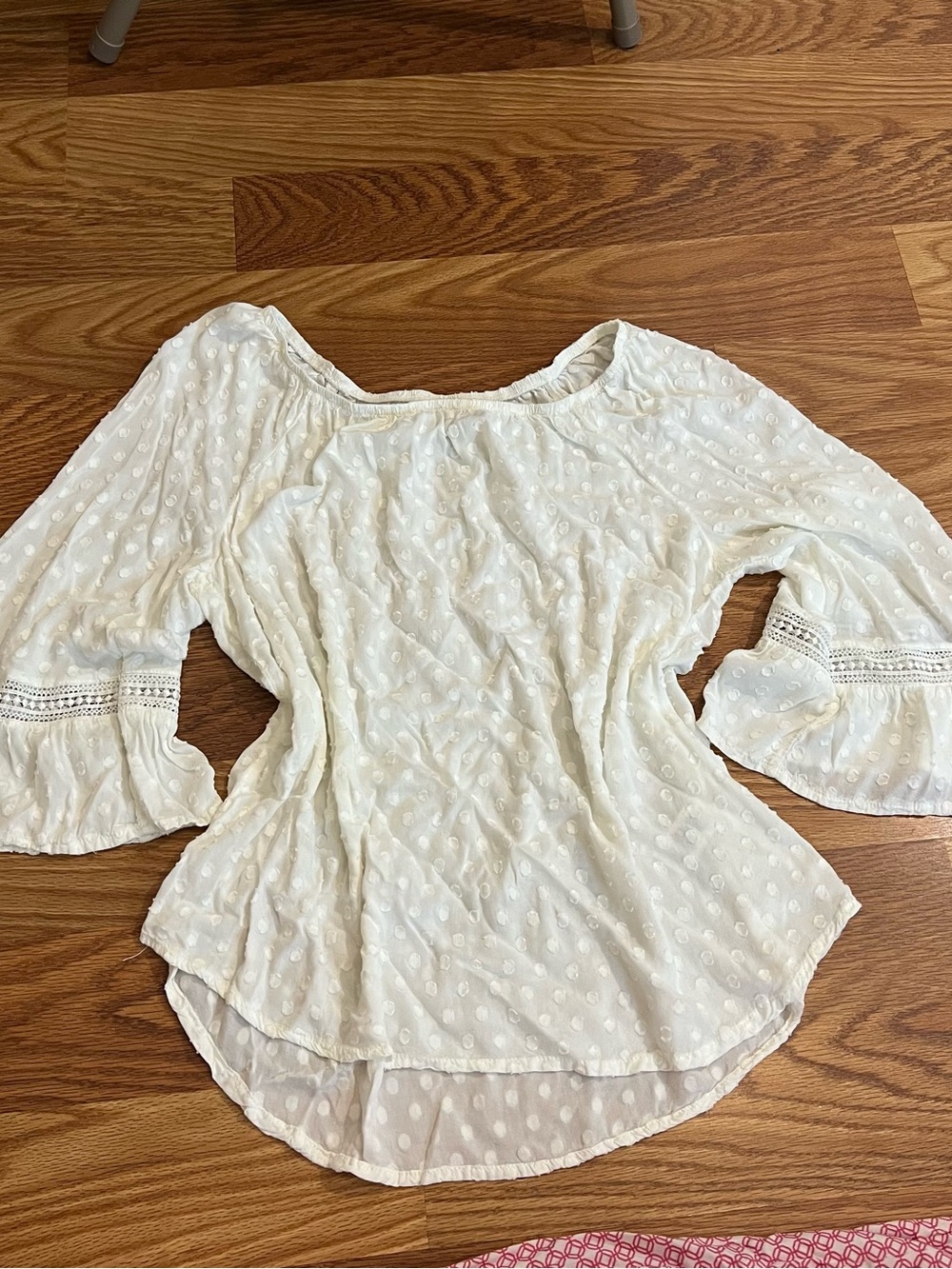 White Peasant Top Size Medium Fairy Whimsical Cottagecore